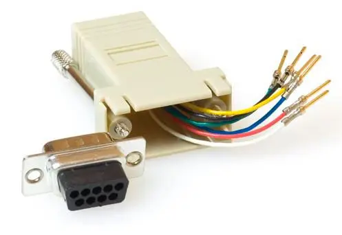 Adapter RJ45 Hun - DB9 Han Serielladapter 