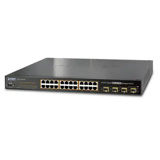 Planet Switch 24-p Gigabit 24xPoE+ 4xSFP Layer2 PD-Alive Schedule B220W