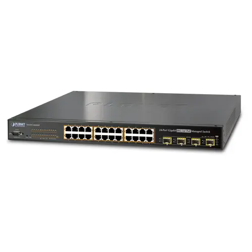 Planet Switch 24-p Gigabit 24xPoE+ 4xSFP Layer2 PD-Alive Schedule B220W 