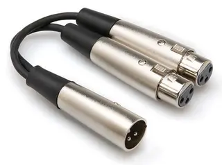 Hosa Adapter XLRM - 2xXLRF XLR Han til 2xXLR Hun