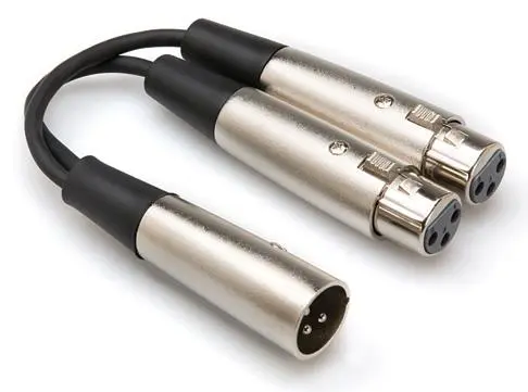 Hosa Adapter XLRM - 2xXLRF XLR Han til 2xXLR Hun 