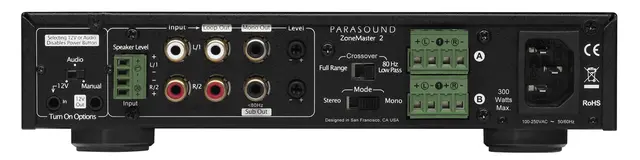 Parasound ZoneMaster 2 Amp 2 kanals effektforsterker 2x120W sub out 