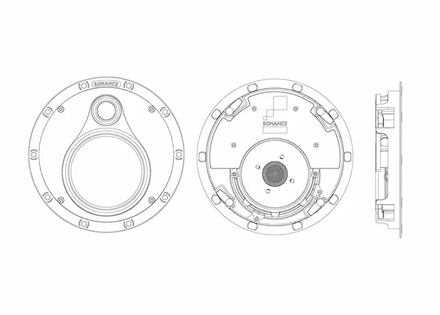 Sonance VP52R UTL innfellingshøyttaler Perfekt i lave lektelag,  kun 36mm dyp 