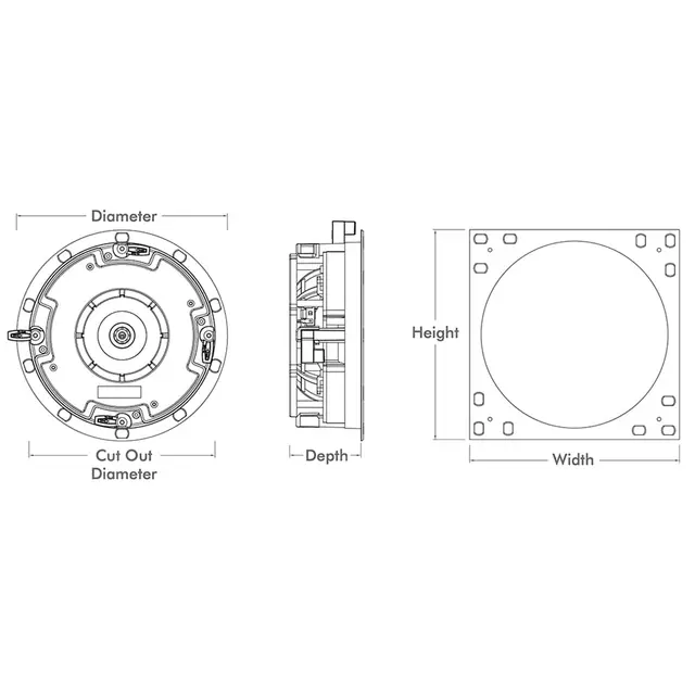 Sonance VP62RSST TL innfellingshøyttaler Single point stereo Thin Line, 80mm dyp 