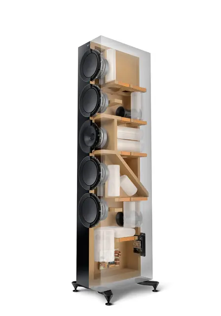 KEF R11 Meta - Valnøtt, pris par 3-veis gulvstående flaggskiphøyttaler 