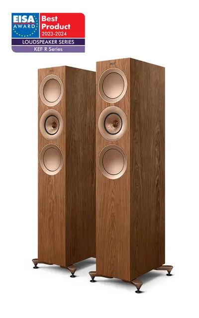 KEF R7 Meta - Valnøtt, pris par 3-veis gulvstående flaggskiphøyttaler 