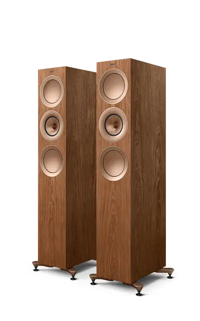 KEF R7 Meta - Valnøtt, pris par 3-veis gulvstående flaggskiphøyttaler 