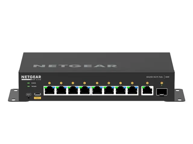NETGEAR AV Line M4250-9G1F-PoE+ 110W 8x1G PoE+ 110W, 2x10G, 2xSFP+ Managed 