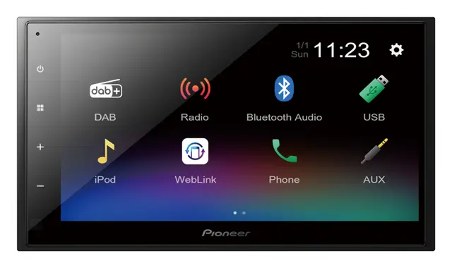 PIONEER DMH-A340DAB 2 DIN kapasitiv touch DAB BT USB 