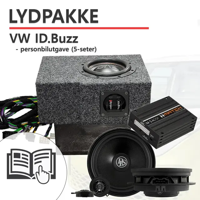 PnP Lydoppgradering VW ID.Buzz nivå 2 Forsterker frontsett og subwoofer 