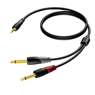 Procab CLA713 3,5 mm - 2 x Jack Mono 1,5 HQ 3,5mm minjack stereo - 2 x Jack, 1,5m