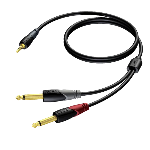 Procab CLA713 3,5 mm - 2 x Jack Mono 1,5 HQ 3,5mm minjack stereo - 2 x Jack, 1,5m 