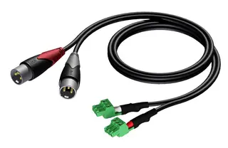 Procab CLA834 2xXLR M 2xTerm Block 1,5m 2 x XLR han - 2 x phoenix 3P - 3.81mm