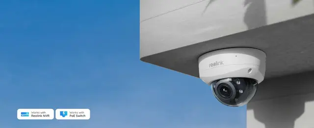 Reolink vandalsikkert 4K PoE dome kamera Dome PoE kamera 5Xoptisk zoom AI Spotlys 
