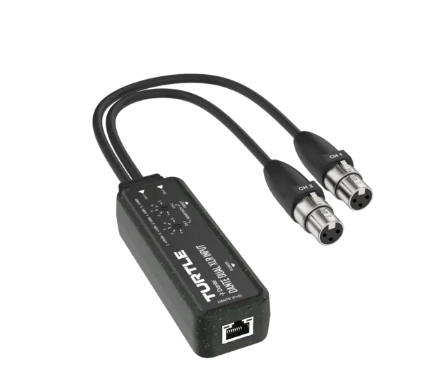 Turtle AV Dante Dual XLR Input Adapter 2 x XLR Hun - Dante Input 