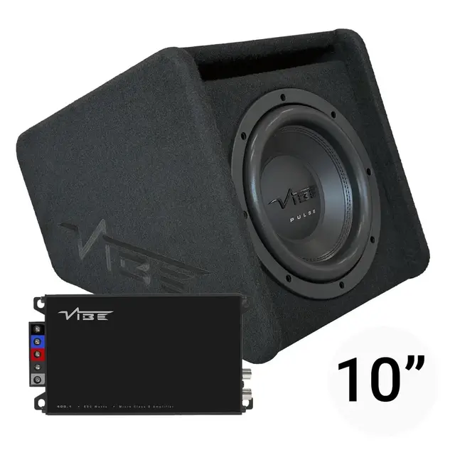 VIBE PULSEMIT 10" basspakke 1x 10" i kasse, 400W RMS forsterker 