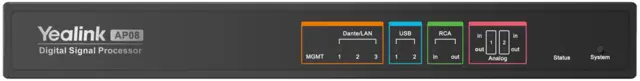 Yealink AV AP08 Digital Signal Processor 16x16 Dante audio channels 