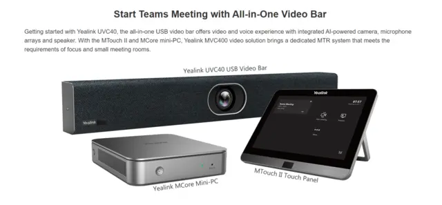 Yealink MVC400 C3 Videokonferansesystem MS Teams løsning - små møterom 
