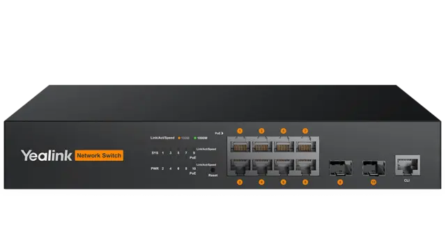 Yealink AVoIP RCH80 Switch 8-port L2+ web-based managed AV switch 