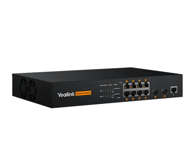 Yealink AVoIP RCH80 Switch 8-port L2+ web-based managed AV switch 