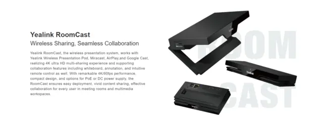 Yealink RoomCast - trådløs speiling Airplay, Miracast, Chromcast, Wi-Fi 