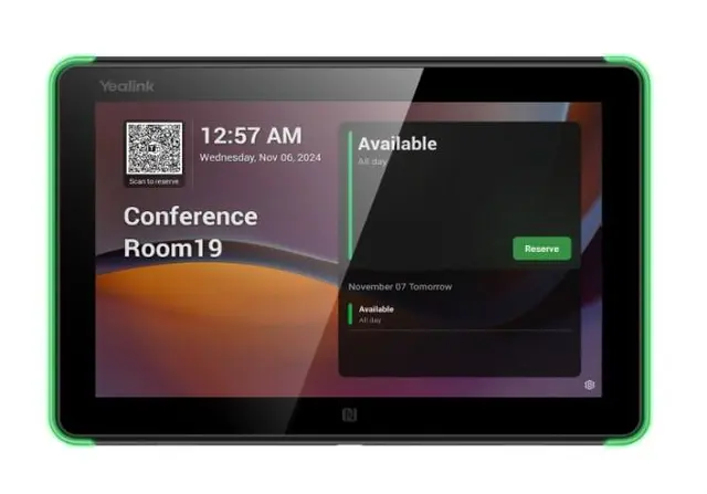 Yealink RoomPanel E2 8" Microsoft Teams Møterom bookingpanel Android 13 